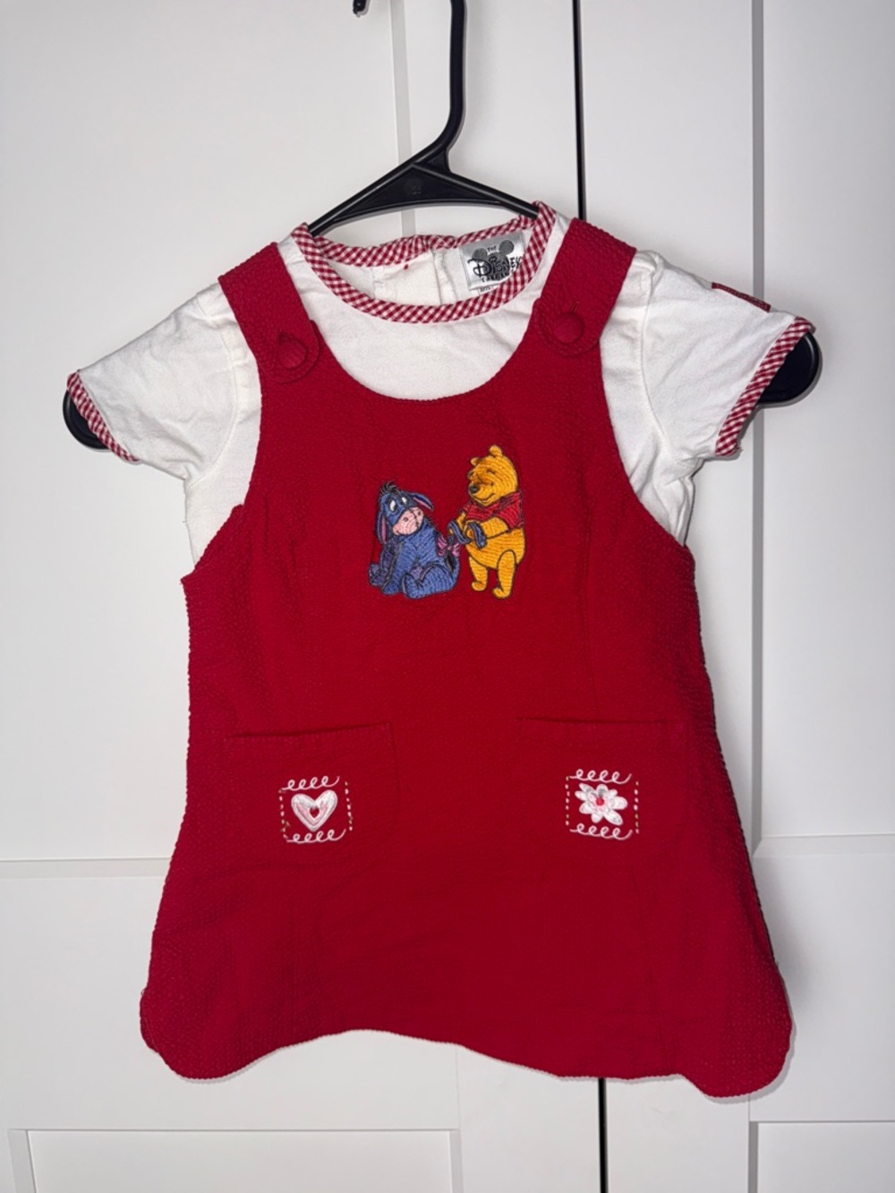 Vintage Winnie the Pooh two piece embroidered detail jumper 3T Disney Vault 90s